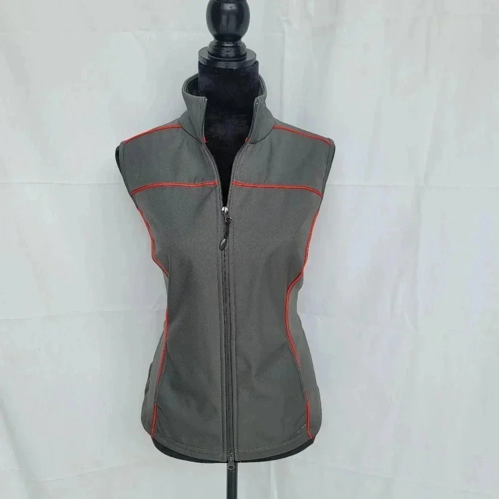 C9 By Champion Womens Vest L Gray Fleece Lined Full Zip Polyester Pockets